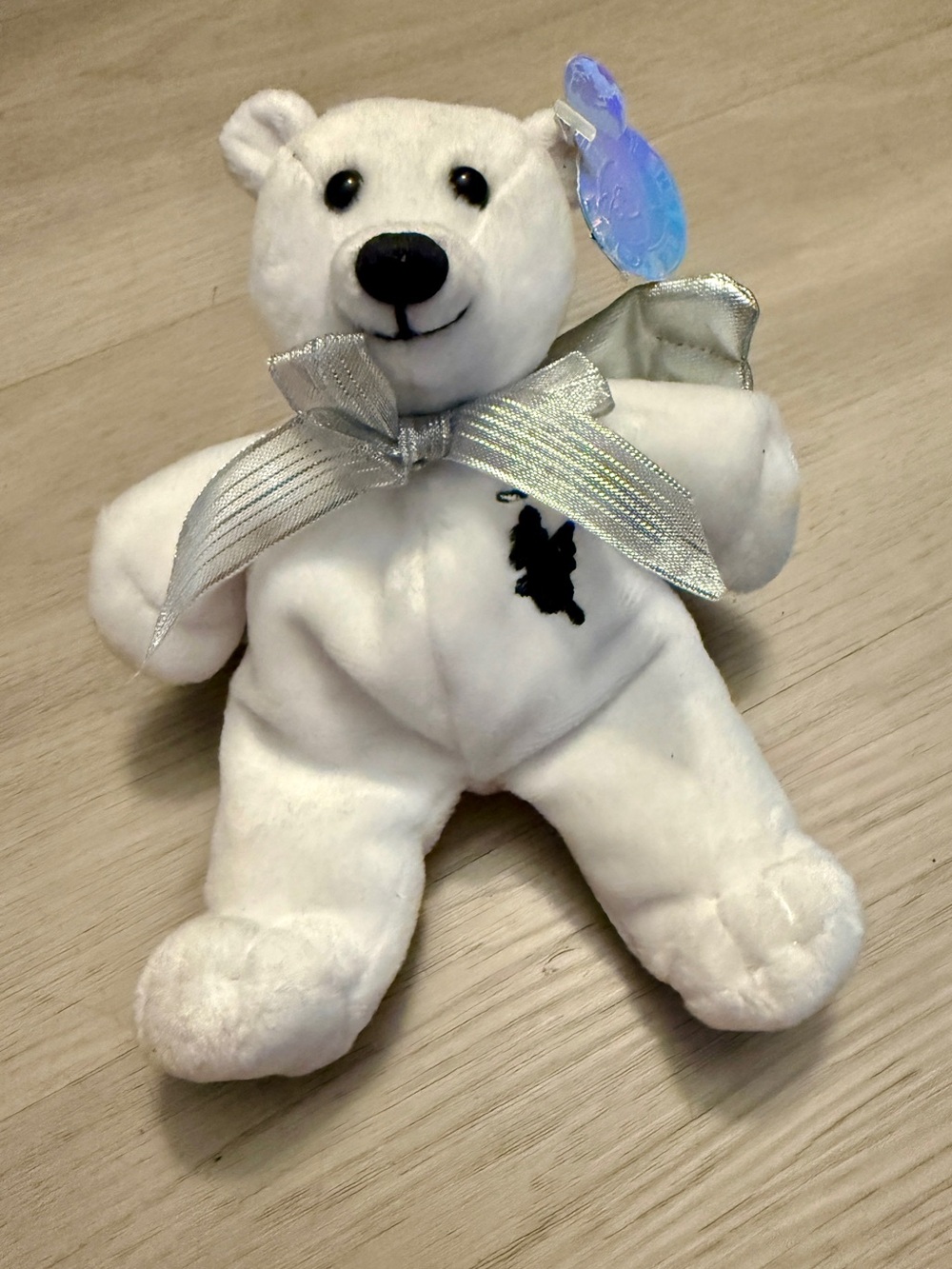 Planet Plush "Angel" Los Angeles Bear by Sally Winey 1999 White Beanie Y2K VTG